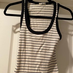 Black & white stripped racer back tank